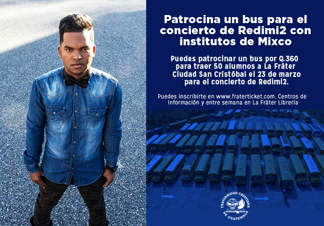Patrocinio de Bus concierto Redimi2 con Institutos