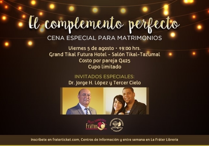 Cena especial Matrimonios Agosto 2016